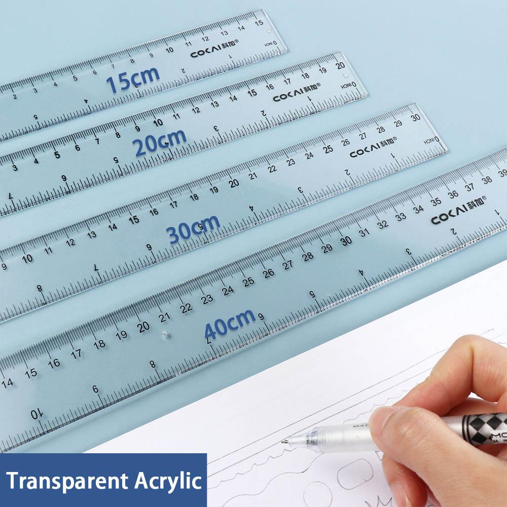 Ruler Set Transparent - Accesorios de Escritorio, Regla Recta de