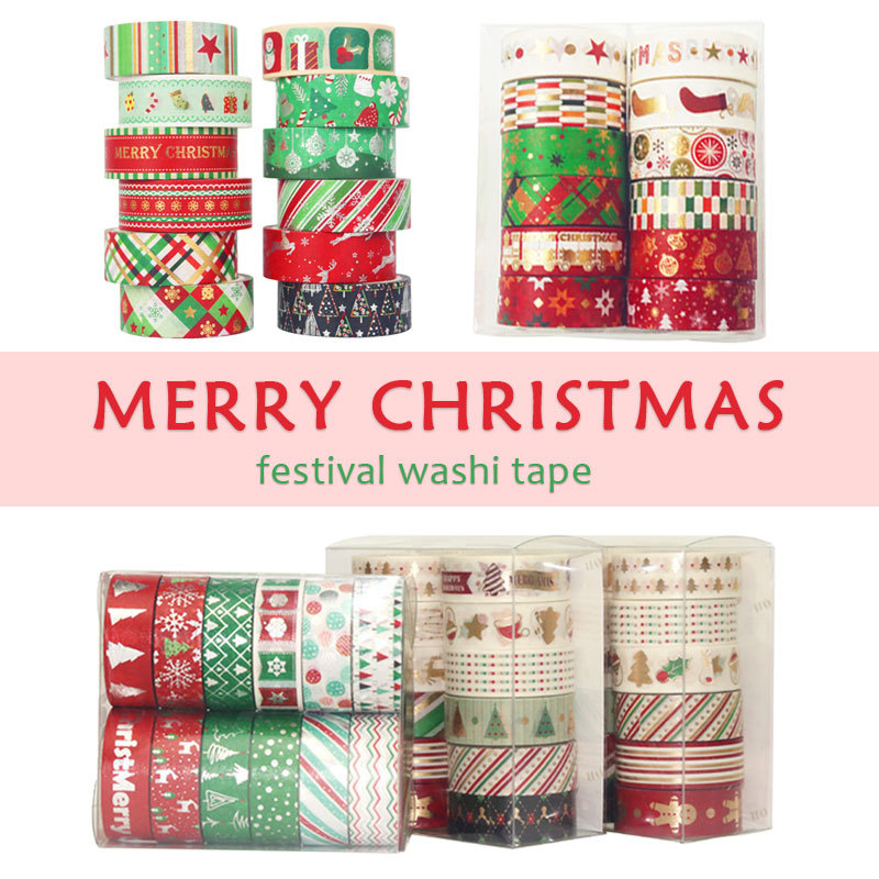 Washi Tape Set - Juego de cintas Washi navideñas de