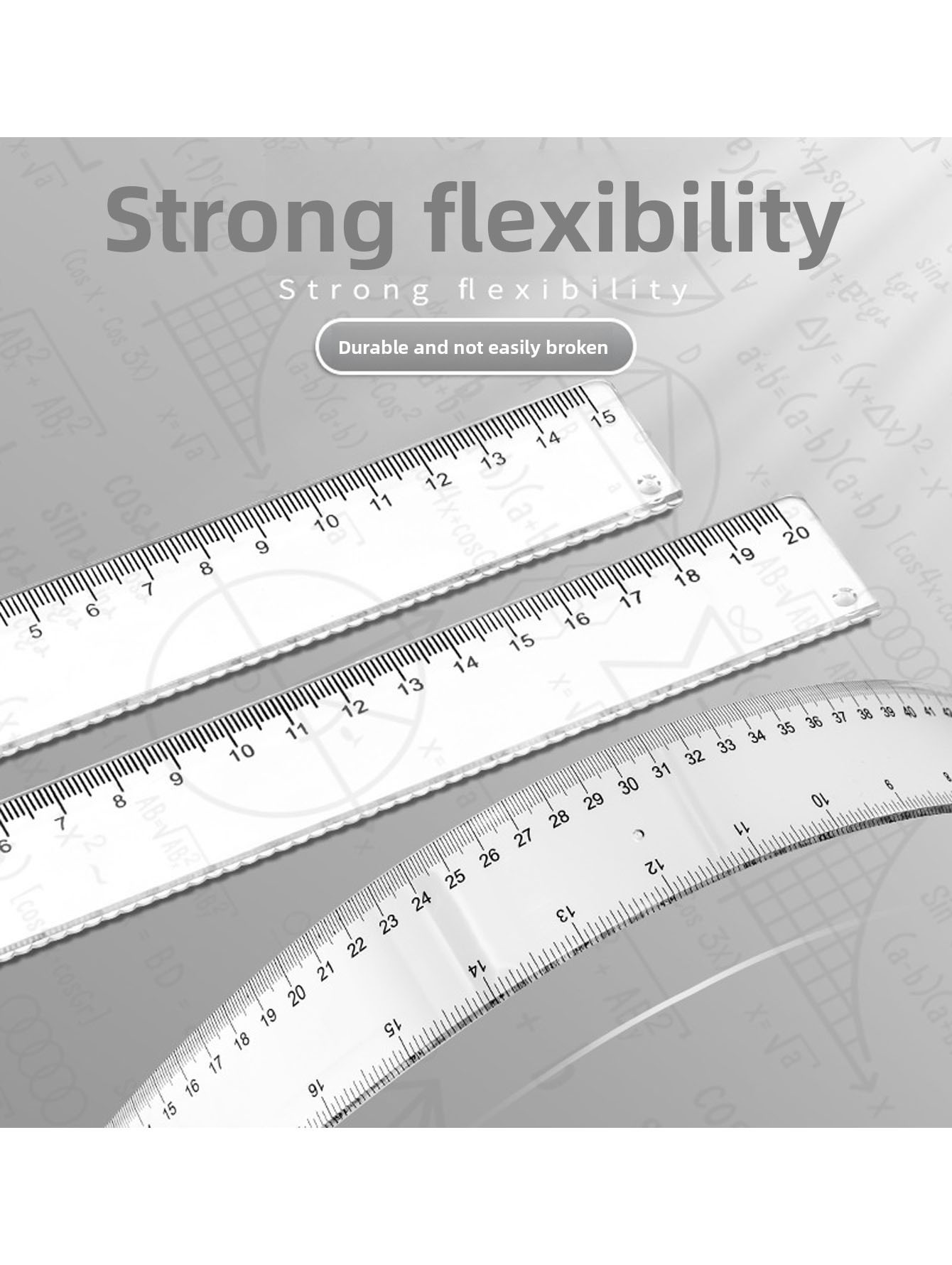 Ruler Set Transparent - Regla de plástico transparente para dibujo