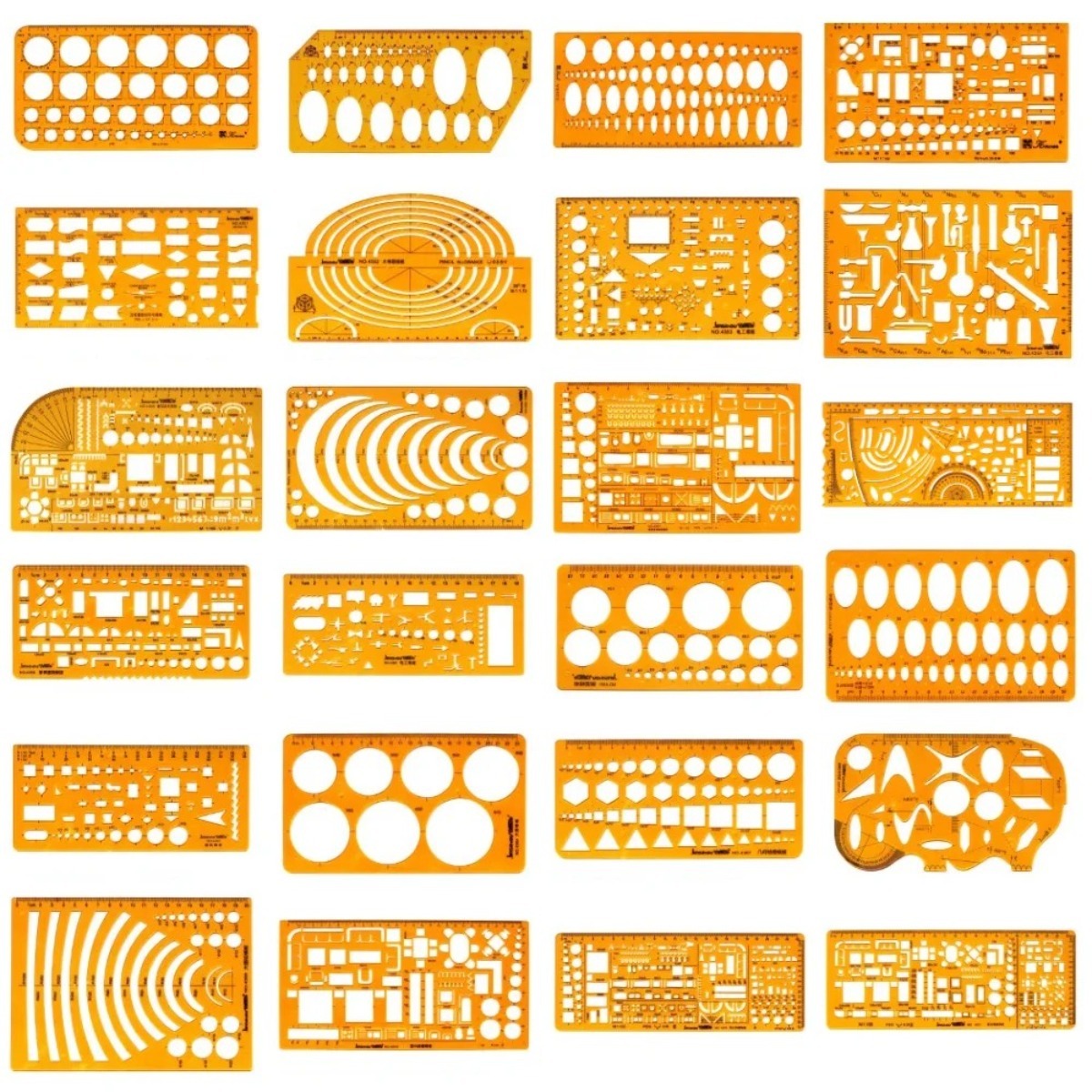 Ruler Set Transparent - Juego de plantillas de dibujo geométrico