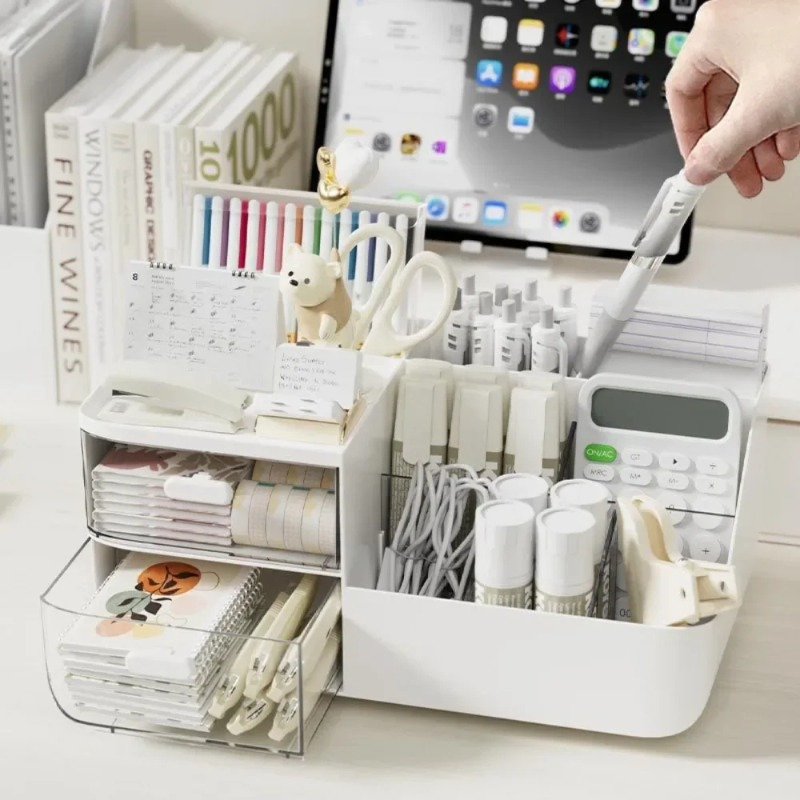 Ideal Stationery & Office Supply - Organizador de cosméticos de escritorio con