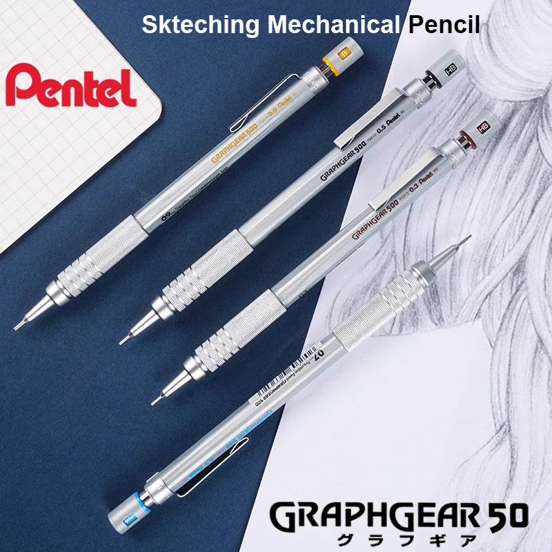 Pentel Pen Graphgear - Pentel-lápiz mecánico GraphGear 500, lápices automáticos