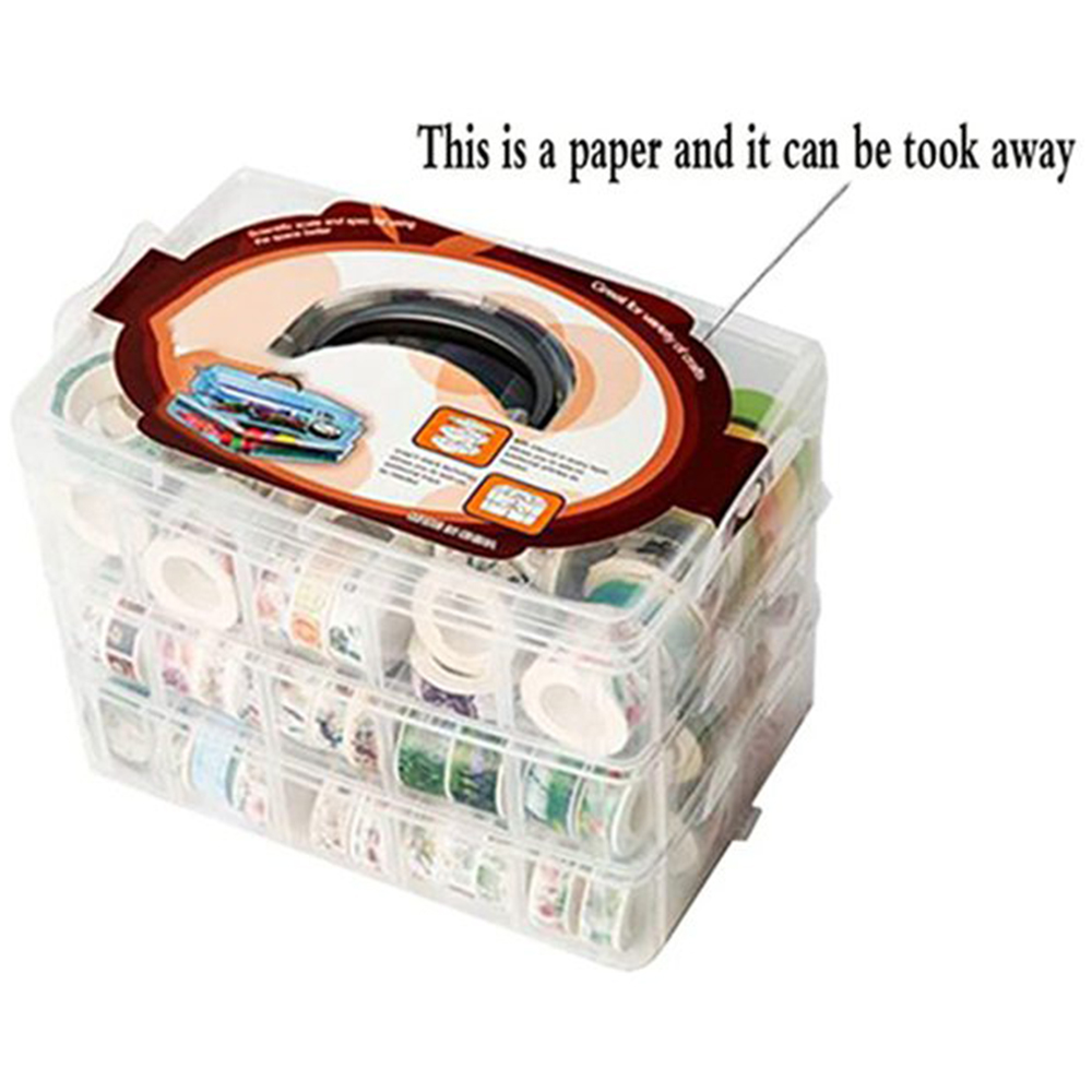 Washi Tape Set - Caja de Almacenamiento Transparente de 3