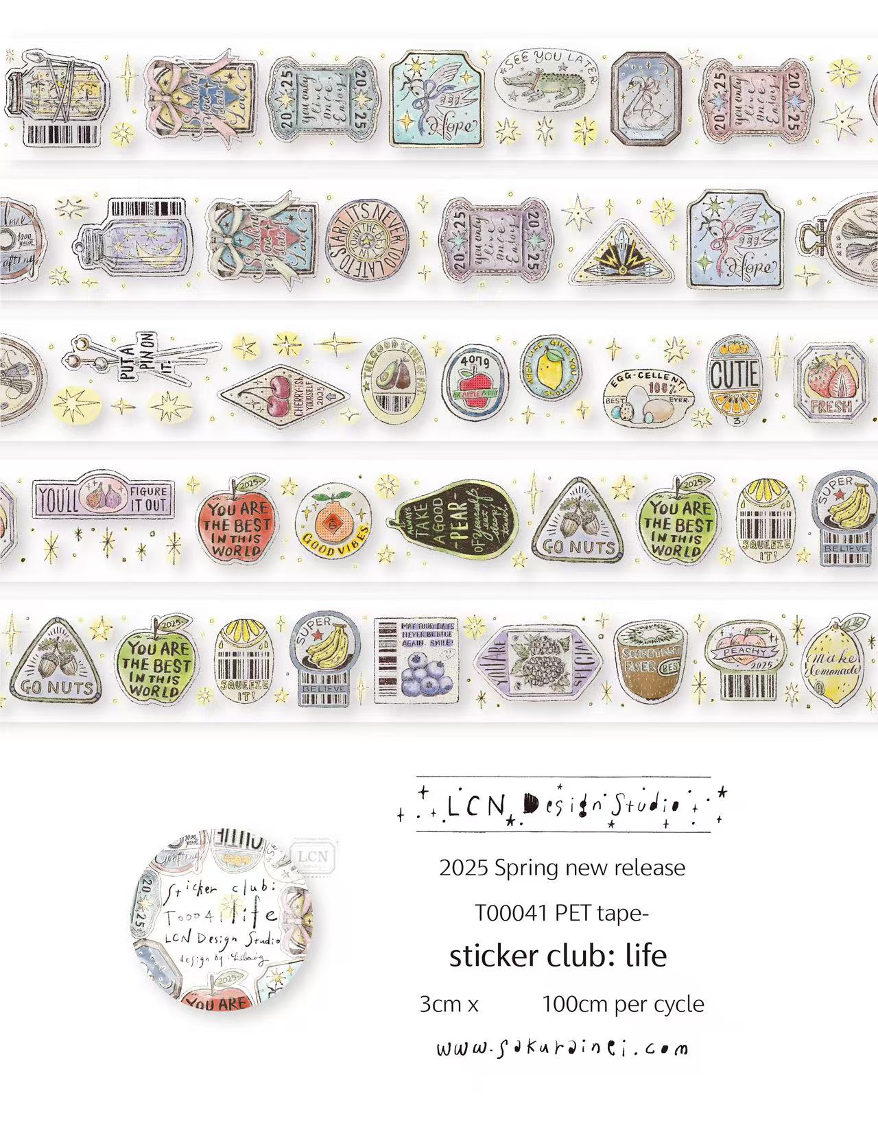 Washi Tape Set - 1 bucle LCN pegatina Vintage Club