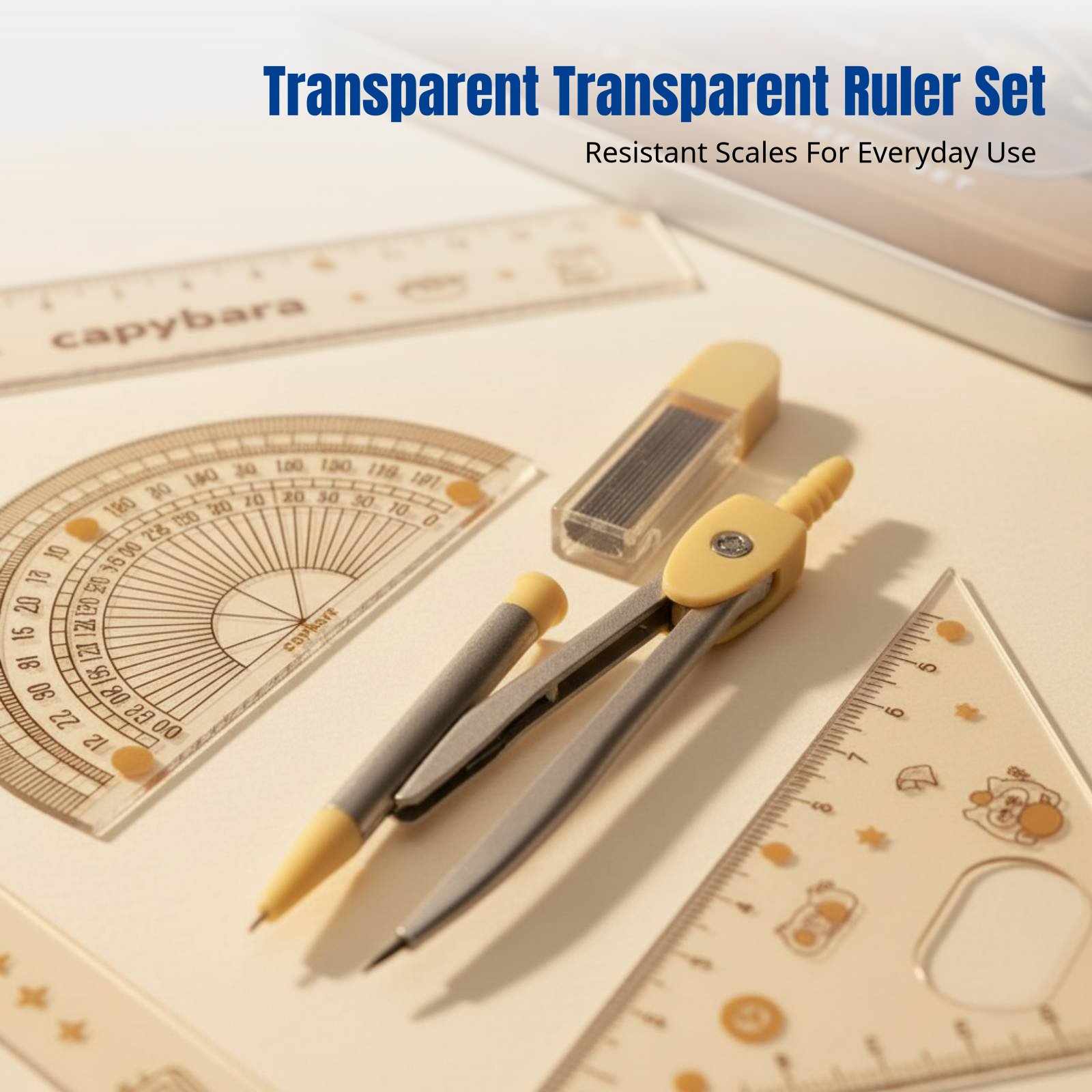 Ruler Set Transparent - Juego de reglas para estudiantes, con