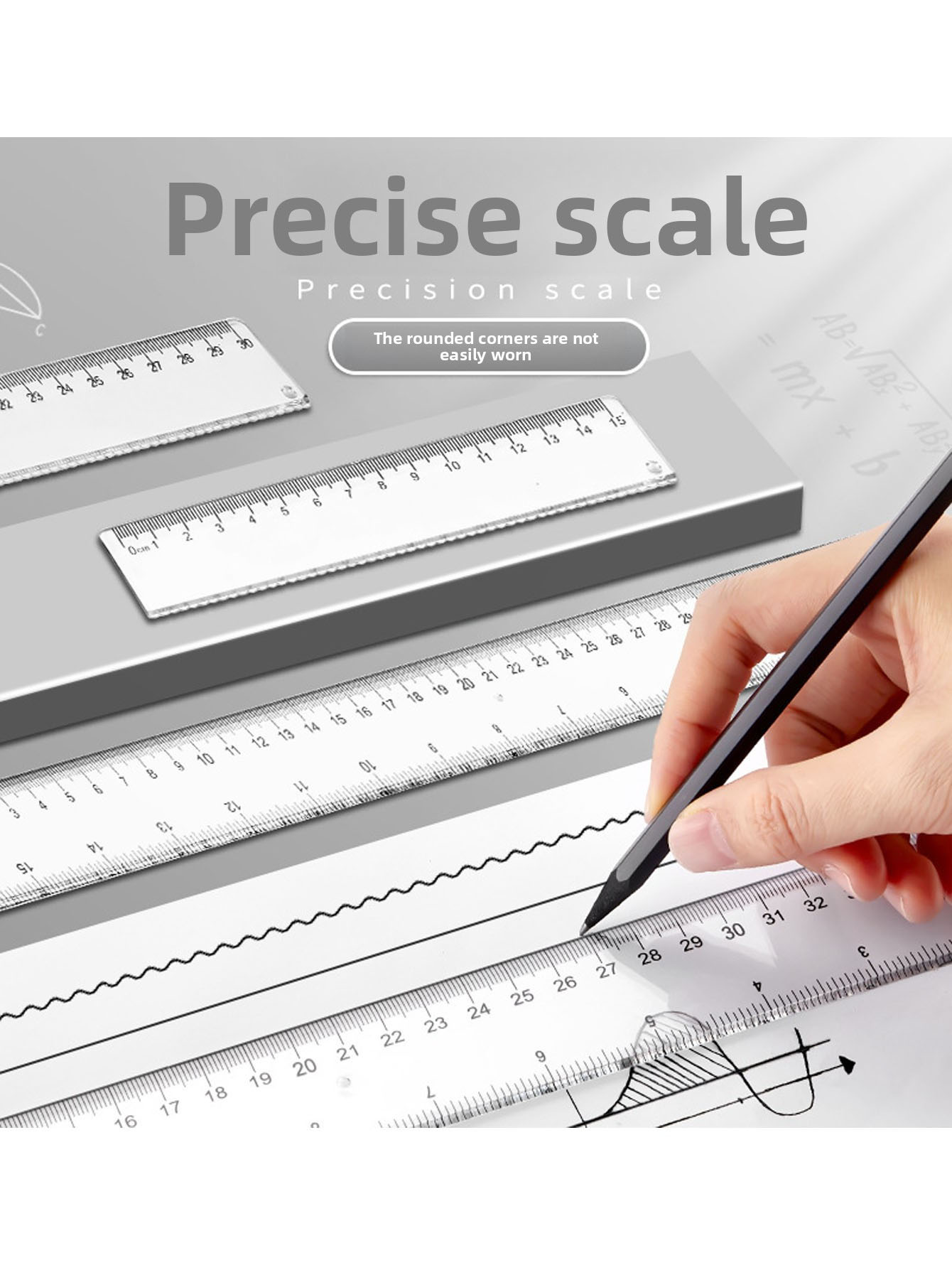 Regla de plástico transparente - Ruler Set Transparent reseña y precio