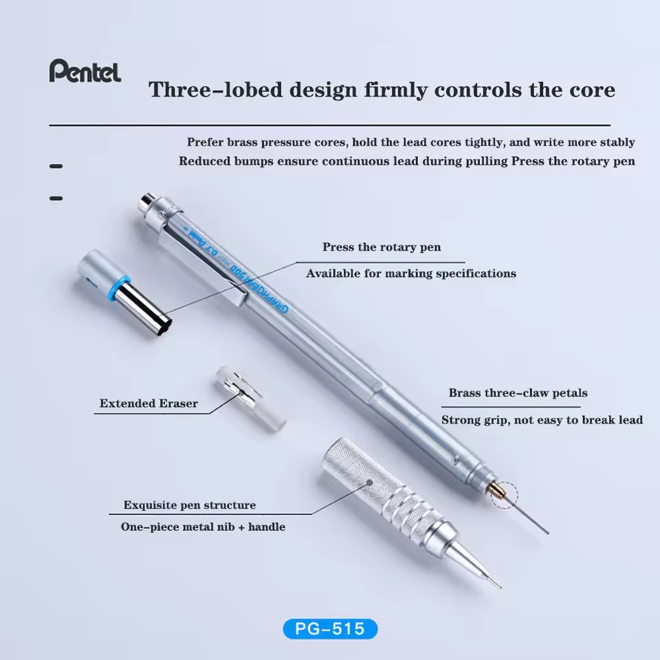 Pentel GraphGear 500 lápiz de  - Pentel Pen Graphgear reseña y precio