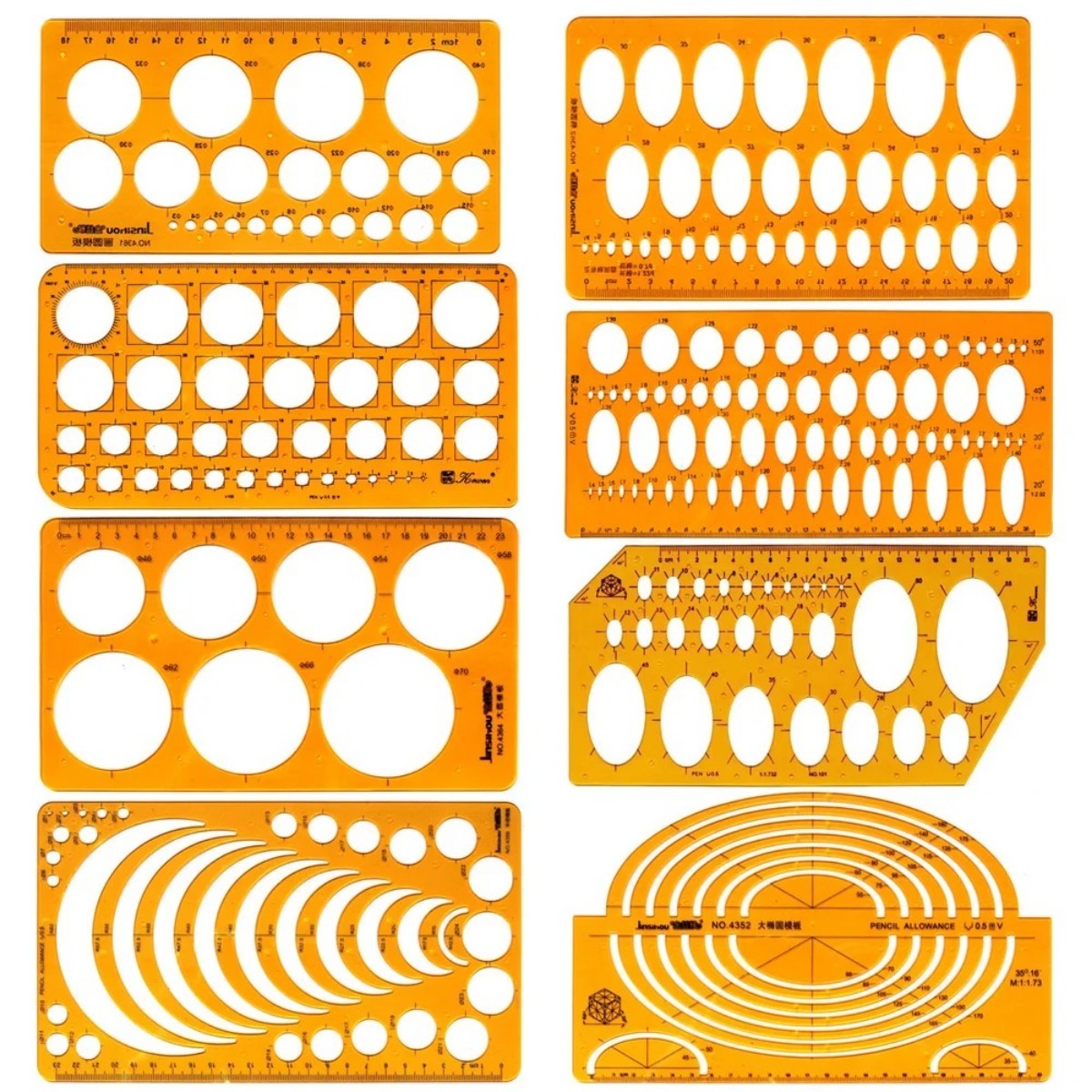 Juego de plantillas de dibujo  - Ruler Set Transparent reseña y precio
