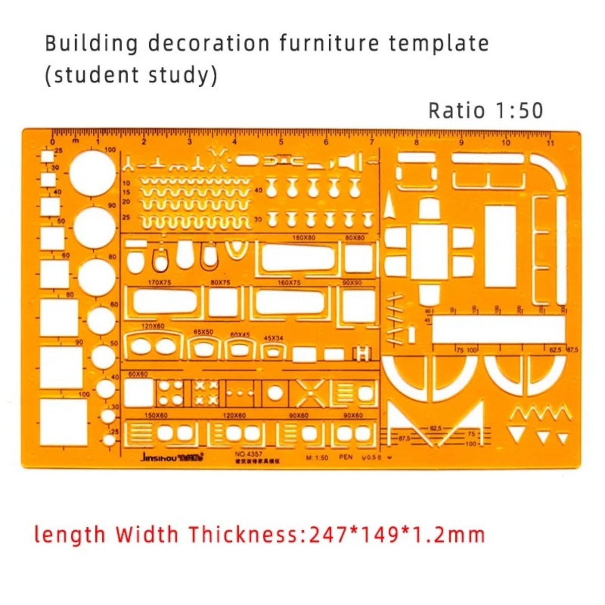 Juego de plantillas de dibujo  - Ruler Set Transparent reseña y precio