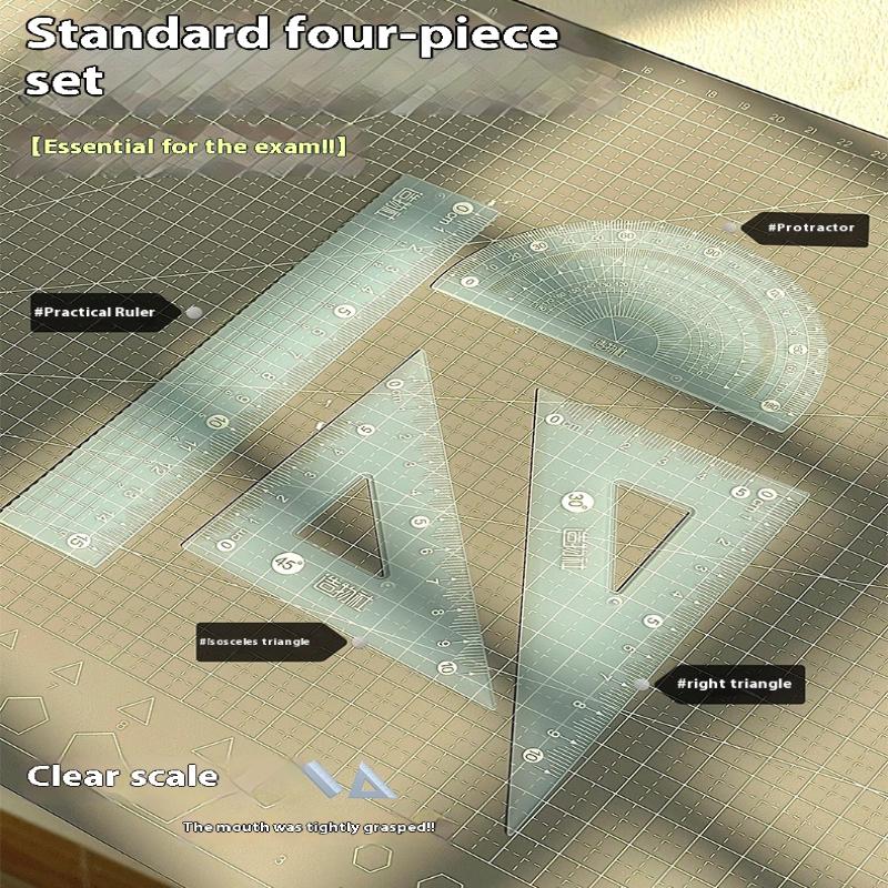 Juego de 4 reglas transparente - Ruler Set Transparent reseña y precio