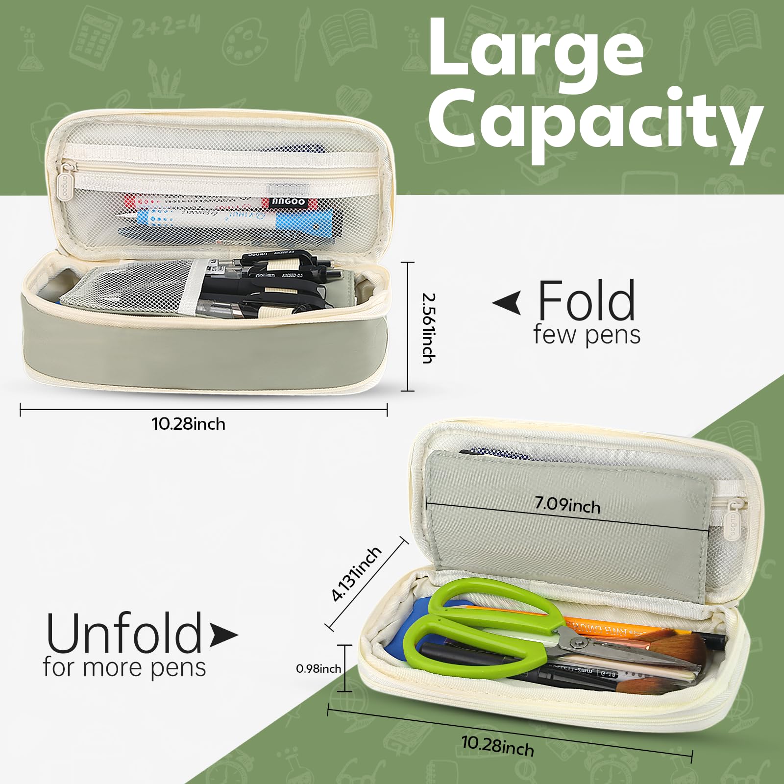 Estuche para lápices verde de  - Ideal Stationery & Office Supply reseña y precio