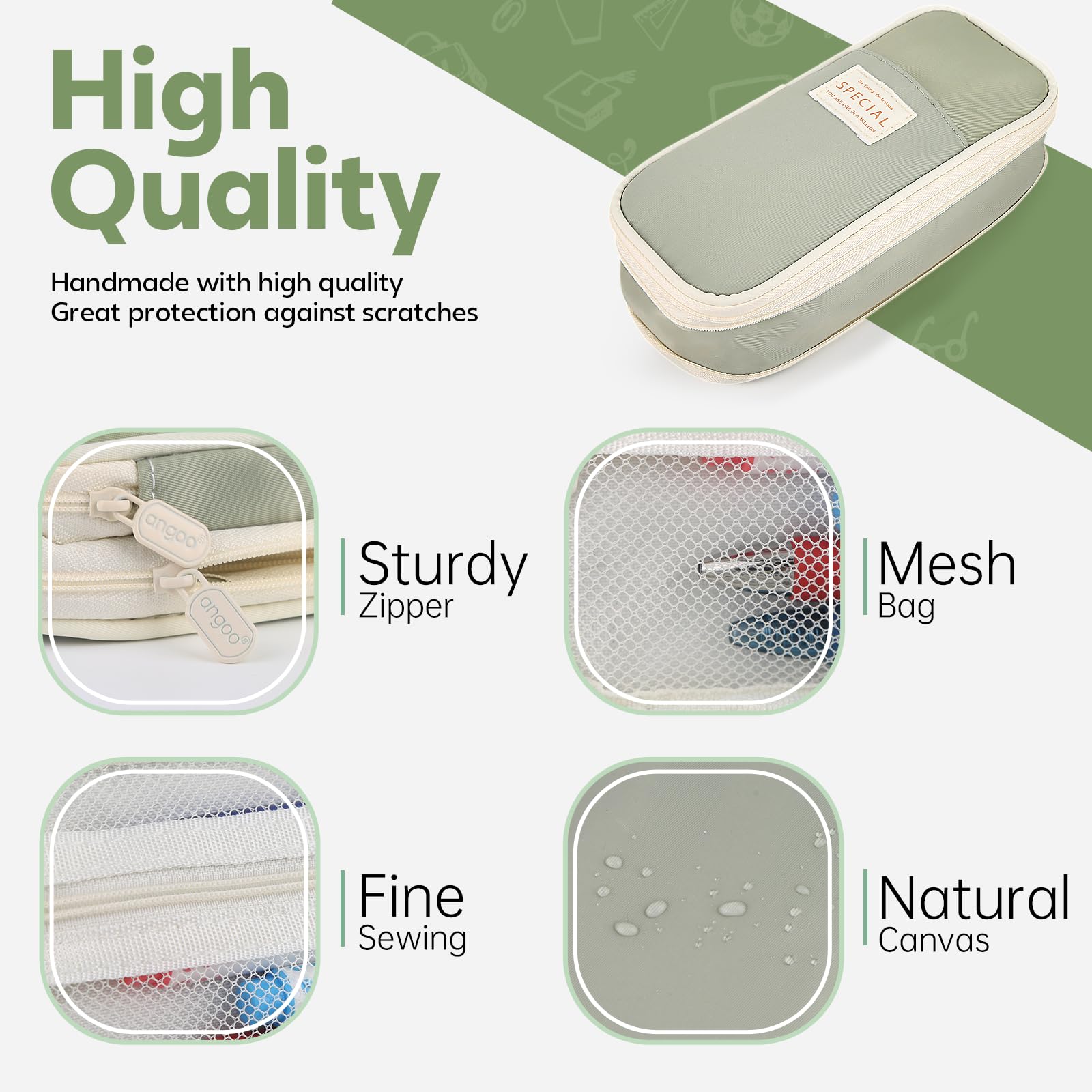 Estuche para lápices verde de  - Ideal Stationery & Office Supply reseña y precio