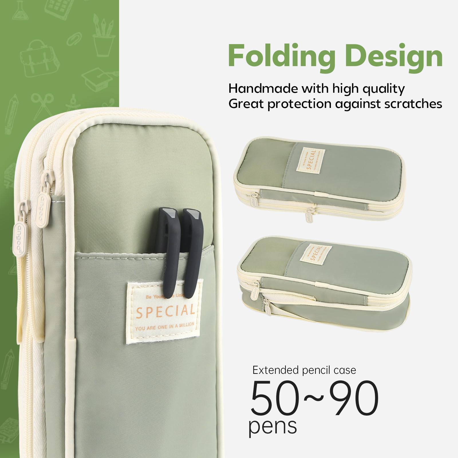 Estuche para lápices verde de  - Ideal Stationery & Office Supply reseña y precio